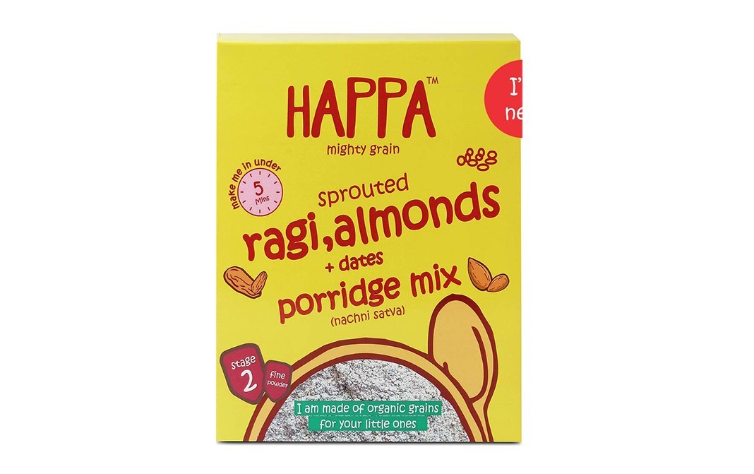Happa Sprouted Ragi, Almonds +Dates Porridge Mix   Box  300 grams
